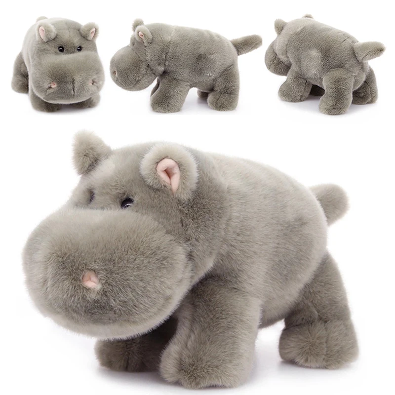 Simulated Animal Hippo Hippopotamus Amphibius River Pig Horse Wild Nature Zoo Model Plush Toy Stuffed Doll Boy Girl Friend Gift