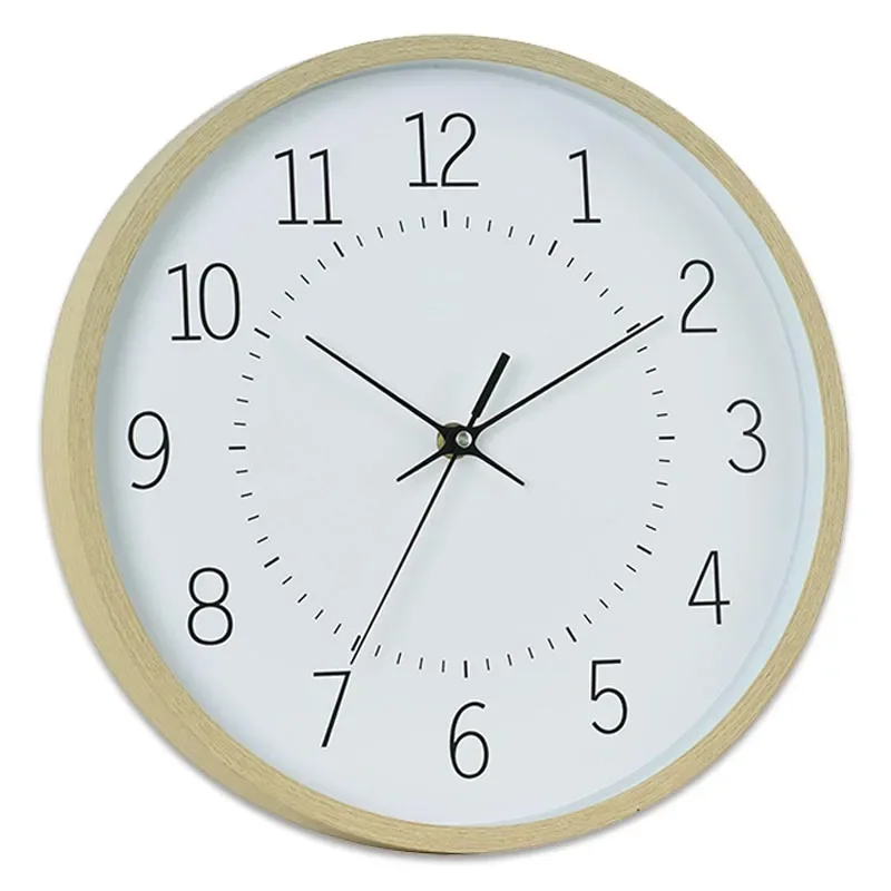Fashion Simple Wood Grain Wall Clock 12inch Creative Wall Clock Silent Home Quartz Clock House Decoration Living Room Decoration