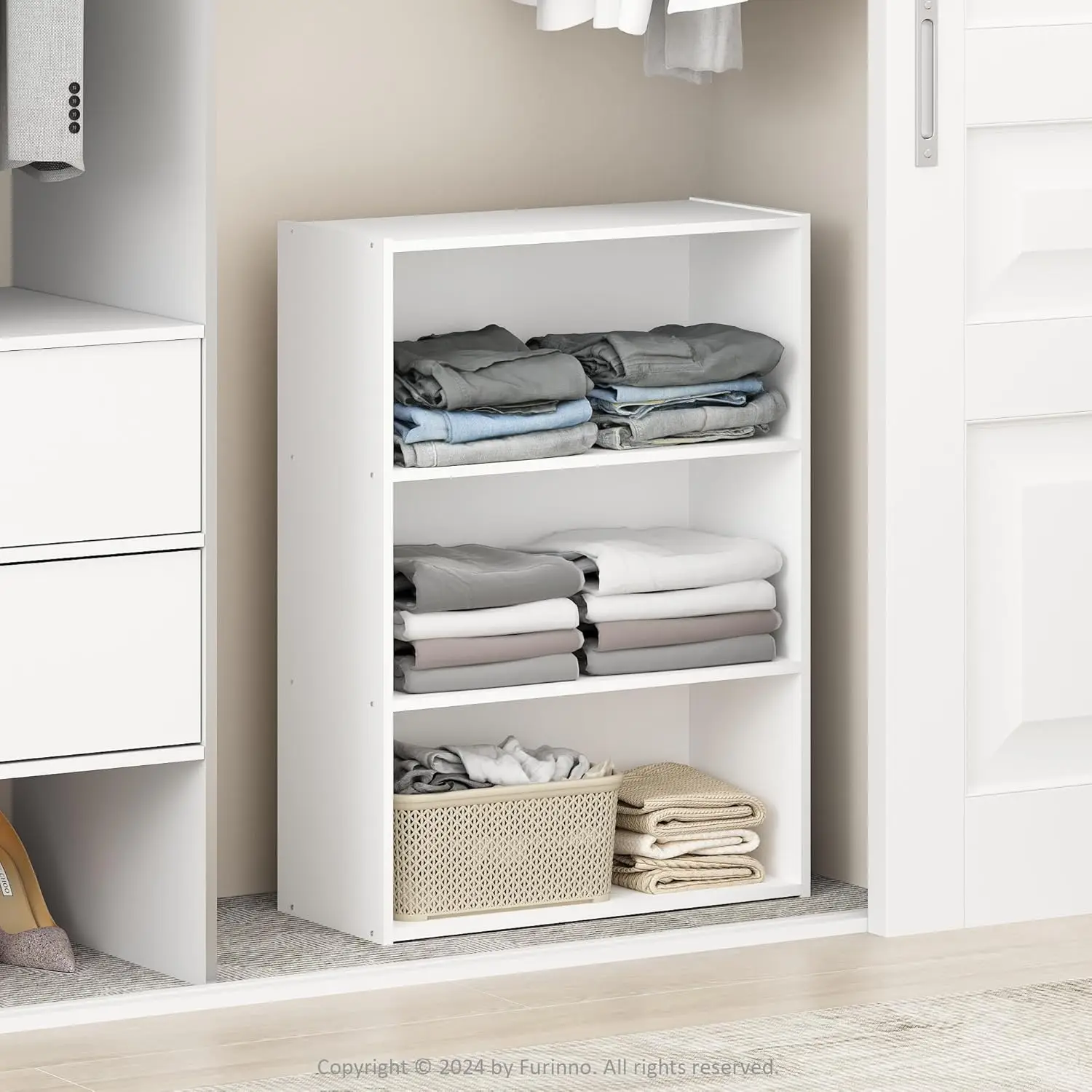 

Reed Closet Organizers and Storage, 3-Tier Reversible Closet Shelves, Closet Organization Shelf, 9.7 x 23.7 x 31.5, for