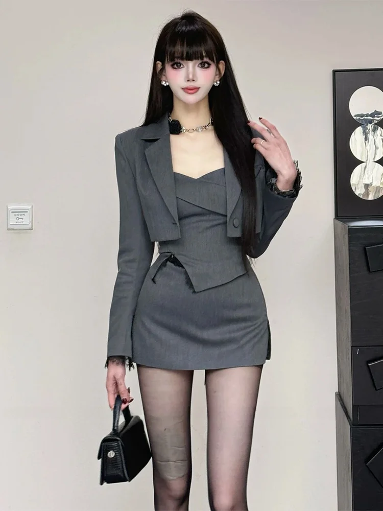 

XZY Sexy Plump Girl Uneven Tube Top Women's Summer Suit Skirt Set Commute Style Slim Fit Polyester Blend Fashion Ensemble
