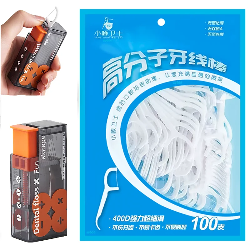50-1000pcs Disposable Floss Sticks Dental Floss Portable Shaped Super Thin Toothpick Teeth Interdental Cleaner Oral Hygiene Care