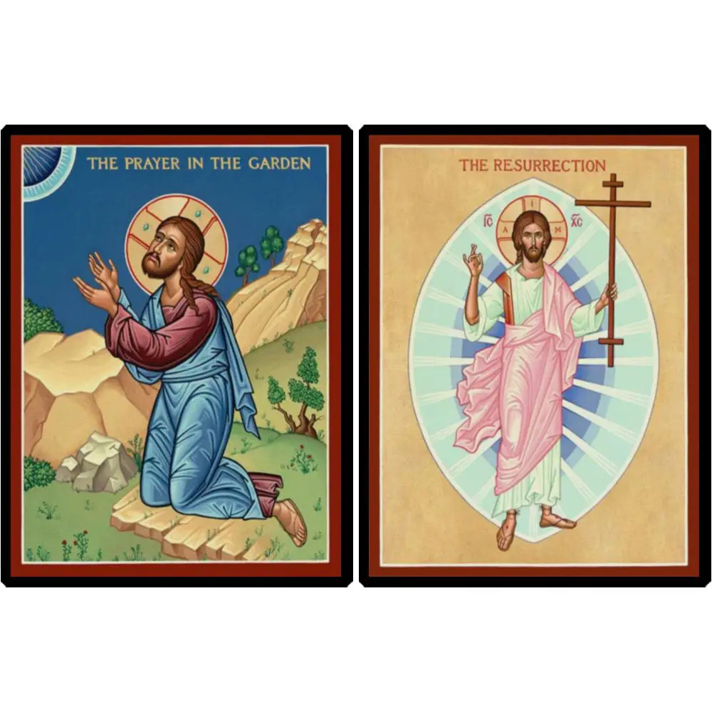 Greek Orthodox Christ Pantocrator Icon Byzantine Great Feast HD Canvas Print Large Chistian Wall Art for Altar Prayer Room