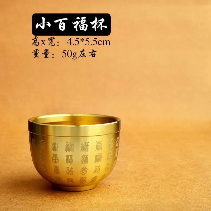 Brass rice jar, wealth accumulation, hundred blessings jar, brass ornaments, bring in wealth and treasure home living room decoration crafts