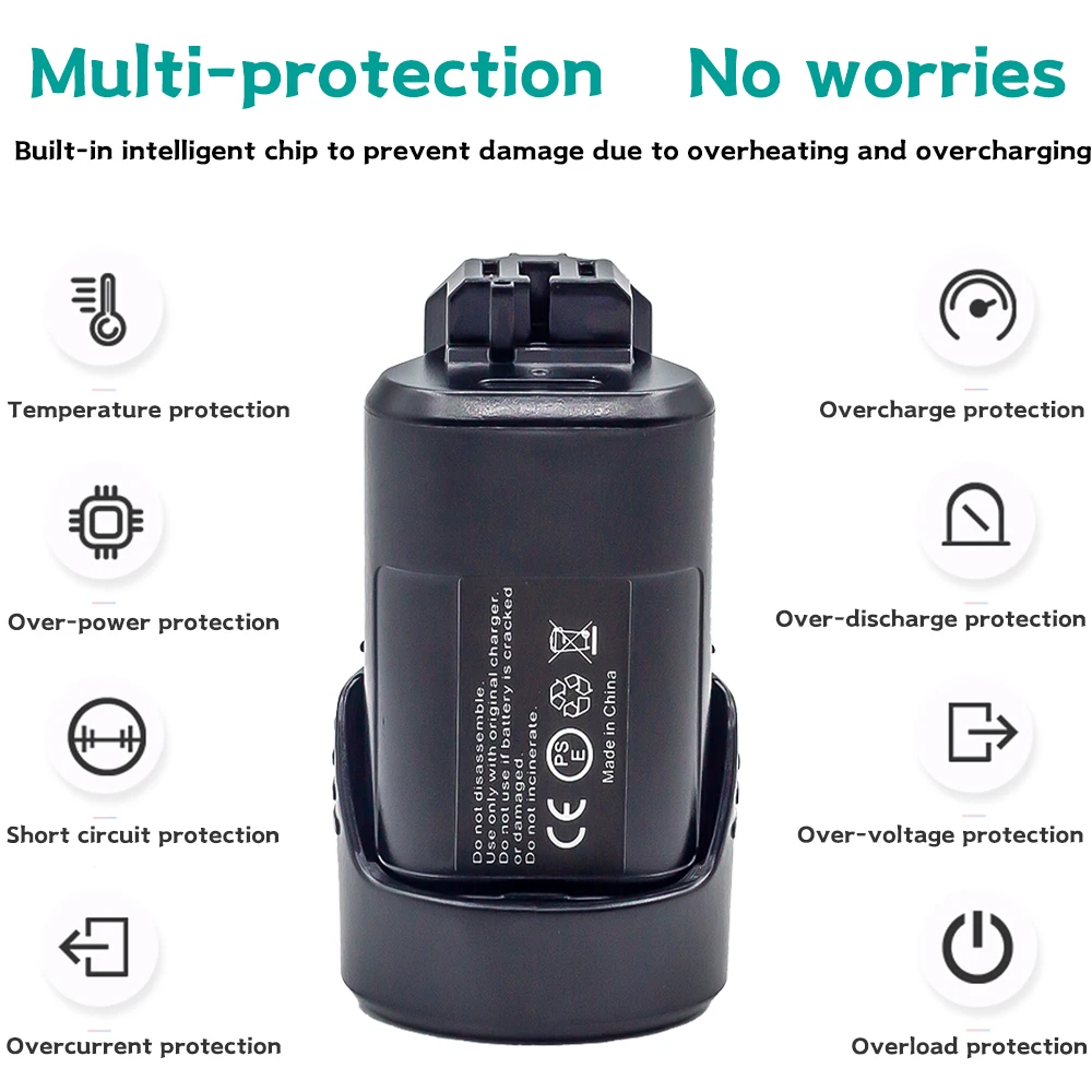 ลิเธียมไอออน12V 2000mAh/3000mAh สำหรับเครื่องมือไฟฟ้าของ Bosch ใช้ได้ BAT420 BAT411 BAT411A BAT412A BAT413แบตเตอรี่ BAT413A