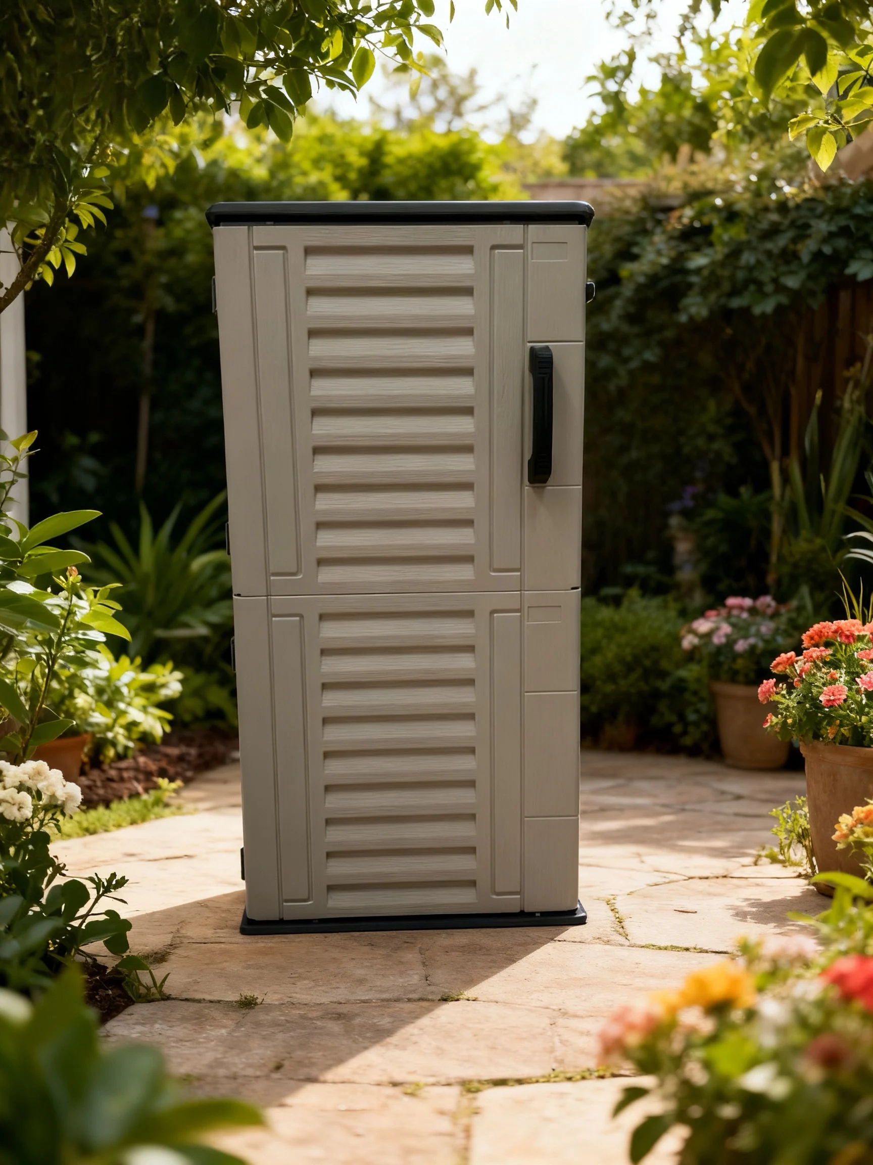 120 Gallon Hot-selling Waterproof Windproof NEW HDPE Outdoor Patio Garden Storage Cabinet Easily Assembled Foundation Included