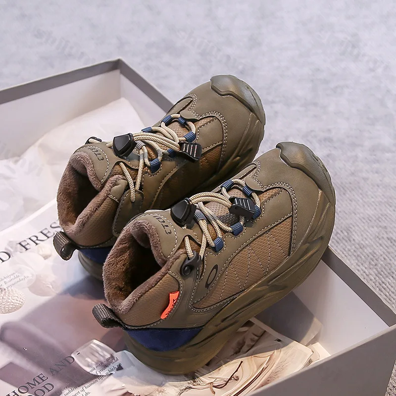 Children's Casual Sneakers 2025 Winter New Warm Boys Girls Retro Leisure Sports Shoes Kids Non-Slip Comfortable Cotton Shoes