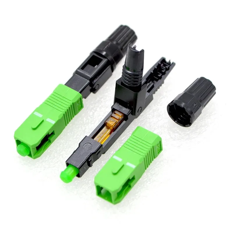 100pcs FTTH Pre Embedded Type SC/APC Optical Fiber Adapter Fast Connector Communication Equipment Quickly Connector Wholesale