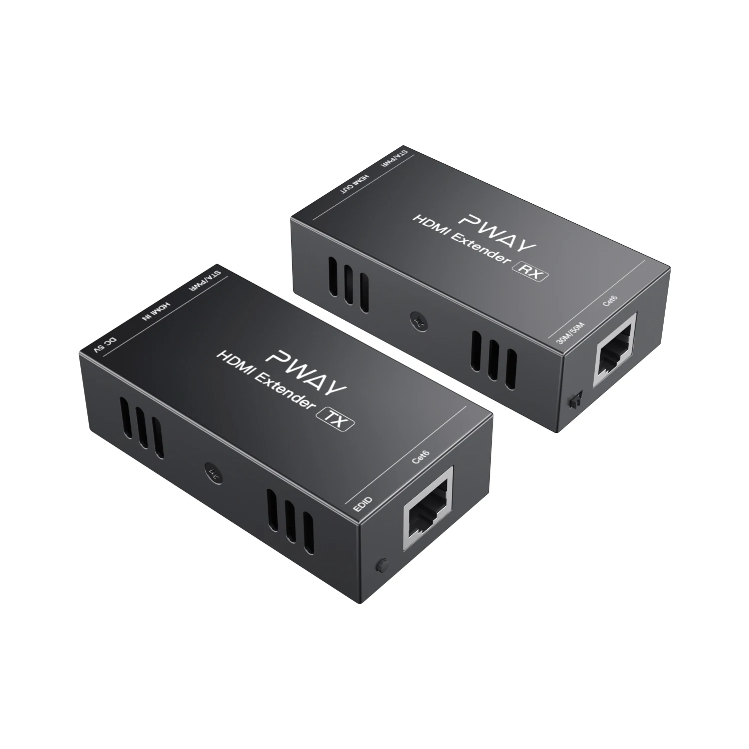 50m HDMI Extender RJ45 Cat5e/6 Cable Extend 1080P@60Hz Audio Video Transmit Synchronously Support 3D POC EDID  for CCTV PC Home