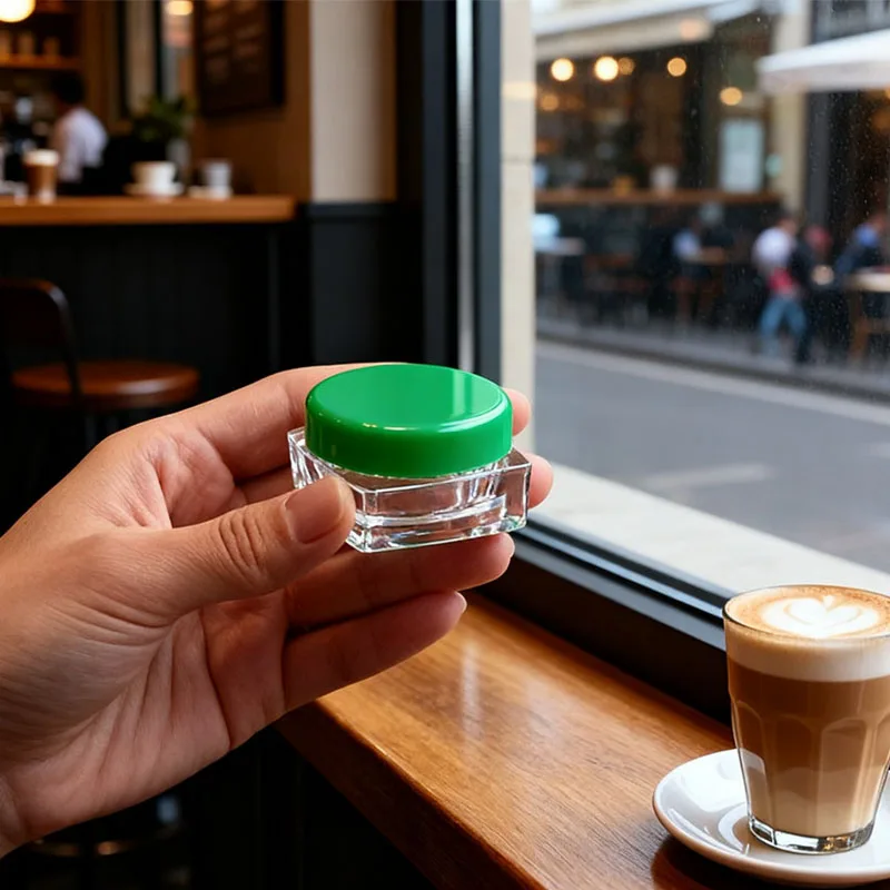 100 قطعة 3 جرام 5 جرام مربع الشكل البلاستيك التجميل الجرار عينة الأواني حاويات السفر الفارغة لظلال العيون الأظافر مسحوق الكريمات والمجوهرات #1