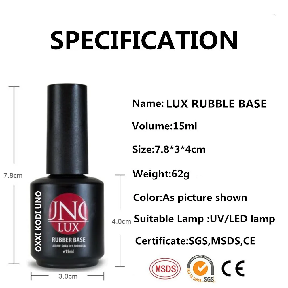 OXXI KODI UNO-esmalte de Gel de larga duración, barniz híbrido superior para manicura, laca de Gel UV, imprimación artística para uñas, refuerzo de 15ml