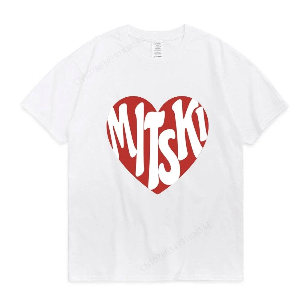 Mitski Heart Logo Graphic Tshirts Women Men Casual Short-sleev Tee Couple Fashion Trendy Tops Cotton Cozy Tees Unisex XS-4XL