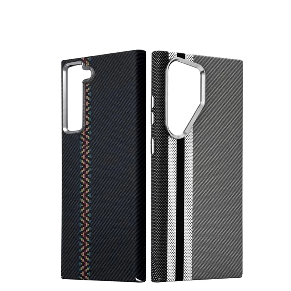 Capa ultrafina de fibra de carbono com textura magsafe para celular Samsung Galaxy S23 S24 Ultra S23 24 PLUS capa magnética forte