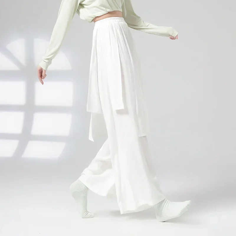 Dansbroek elegante broek met wijde pijpen losse Chinese dans nieuwe lichaamstrainingskleding