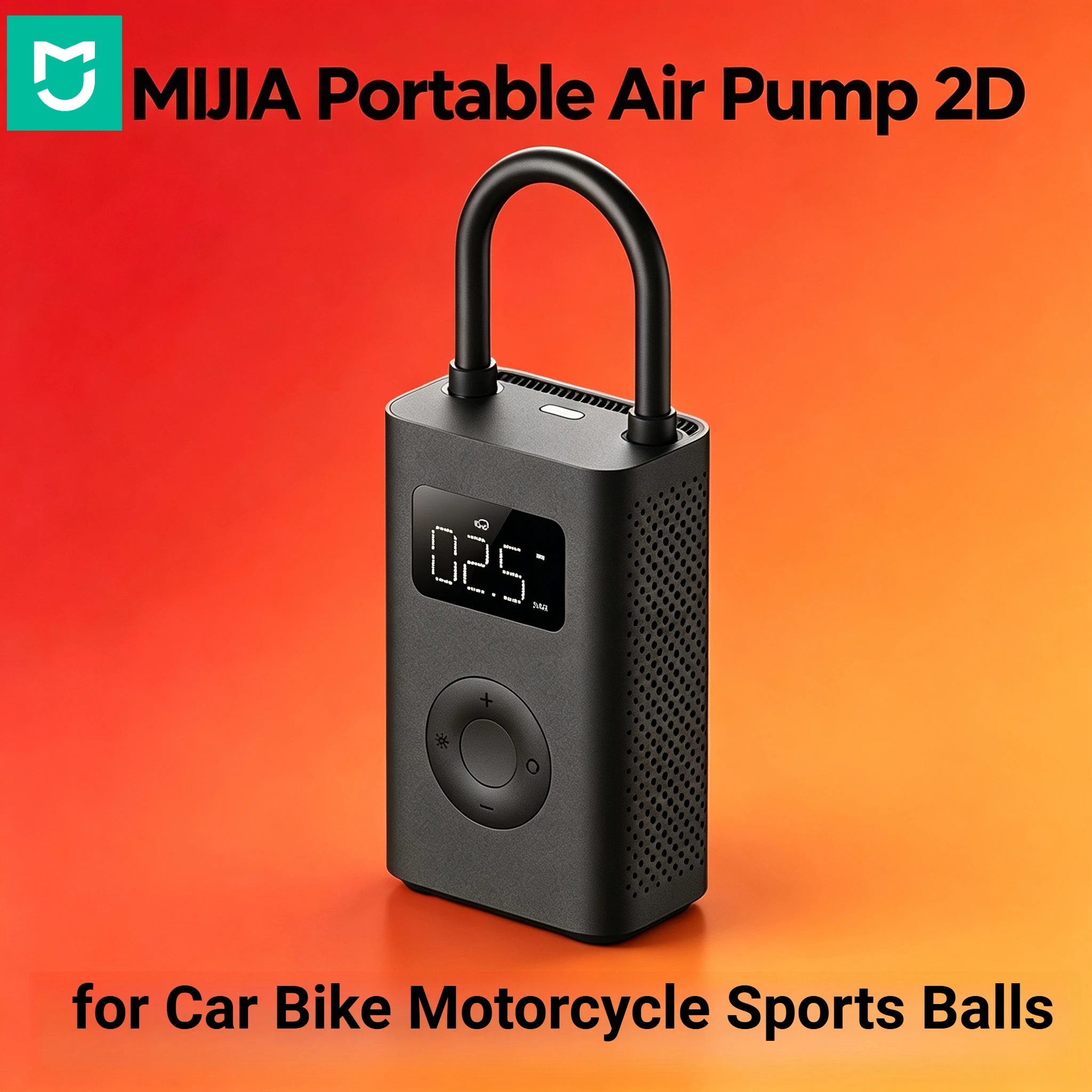 MIJIA Portable 2D Digital Tire Inflator USB Rechargeable Air Compressor Handheld Pump for Car Bike Motorcycle Sports Balls