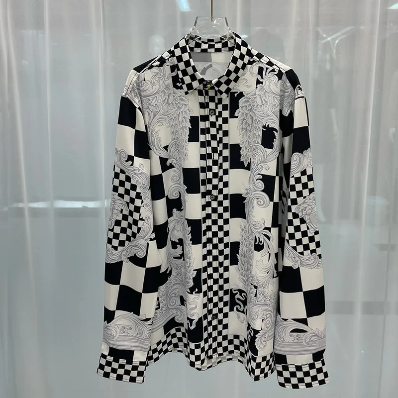 Men\'s long-sleeved shirts European style, loose trend long-sleeved tops casual casual daily wear Spring and autumn model
