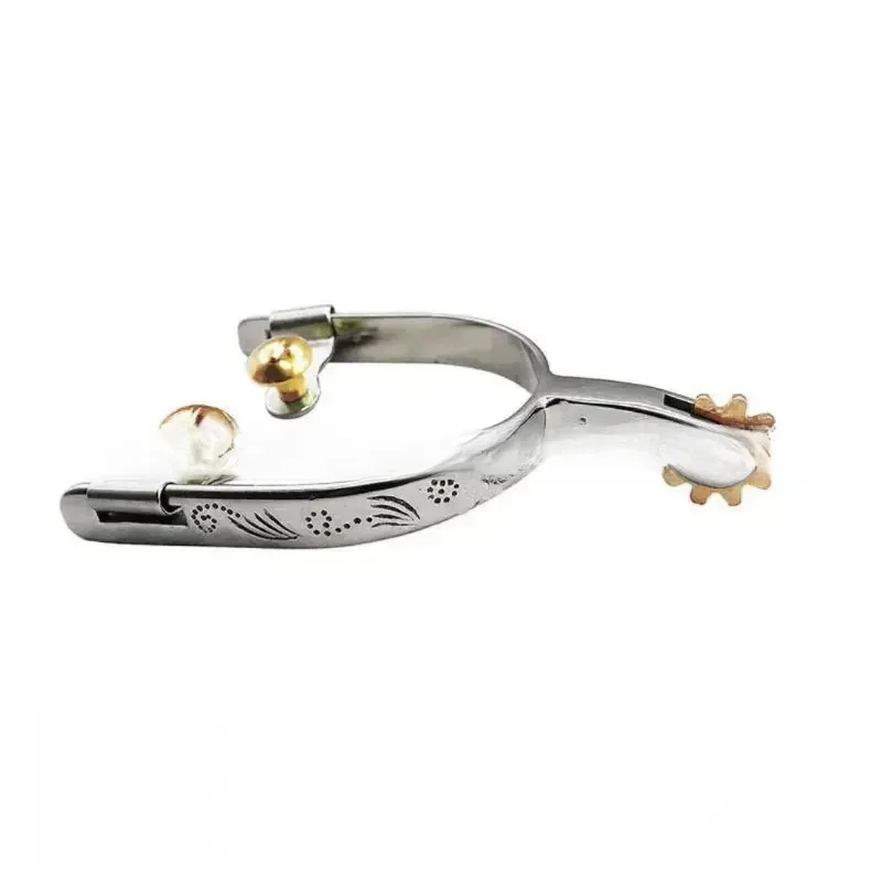 Western Style Stainless Steel Spurs, Spring Gear Cowboy Spurs, Universal Equestrian Riding Tack
