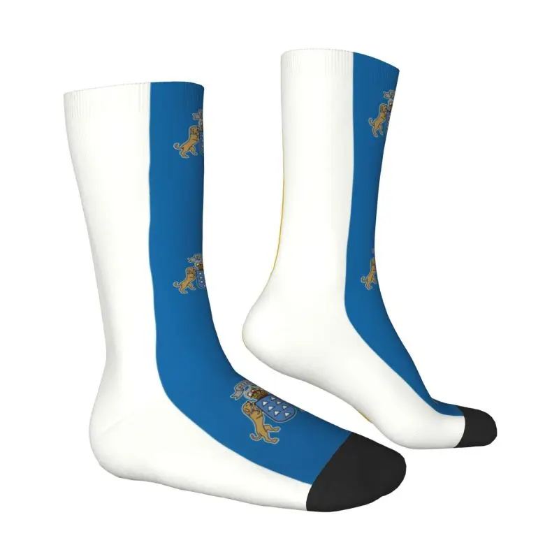 Men's Ilhas Canárias Bandeira Meias, Crew Socks, 3D Print, Quente, Confortável, Unisex, Bonito