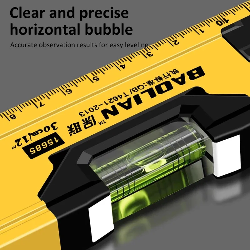 30/40/50cm High Precision Level Ruler Portable Magnetic Spirit Level Aluminum Alloy Leveling Tool Measurement Bubble Level Gauge