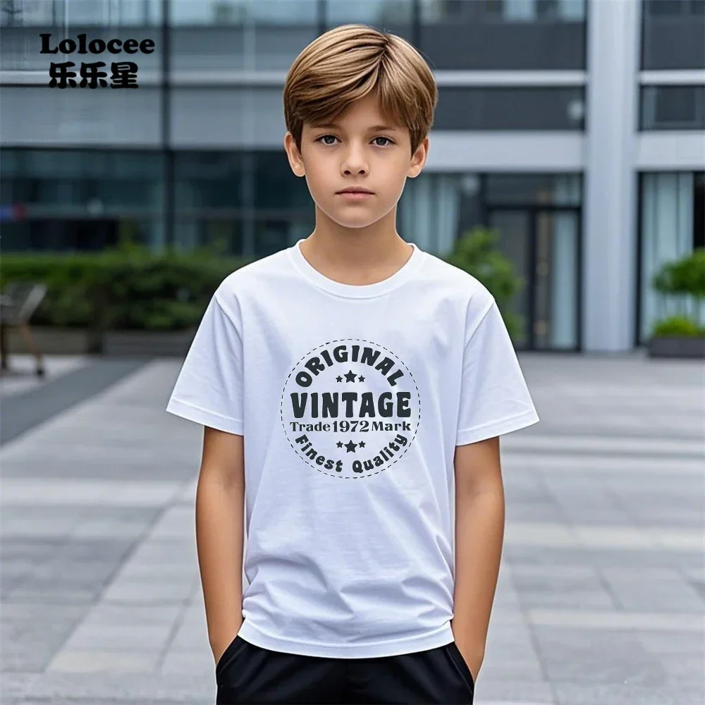 

Kids Summer 100% Cotton 100% Cotton T-shirts American Vintage Style Graphic Tee Tops Big Boys Tops T-Shirt Children Clothes