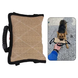 Dog Bite Stick Hemp Cloth Dog Training Pillow Bite Tug Dog Training Chewing Pet Toy With 2 Rope Handles