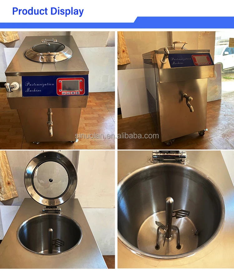 CE Cream Gelato Batch Freezer Sterilizzazione60L Piccolo 3 in 1 Pasteurizzazione Mini Pasteurizzatore e Omogeneizzatore per Macchina per il Latte I