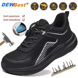 Men's new anti-puncture European standard steel head anti-smash shoes men's safety shoes solid bottom protective work shoes