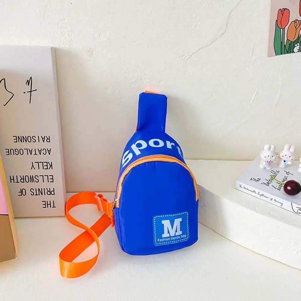 Bolso de pecho para niños con letra M, de nailon, gran capacidad, bandolera infantil, monedero con cremallera, bolso de hombro para viajes al aire libre