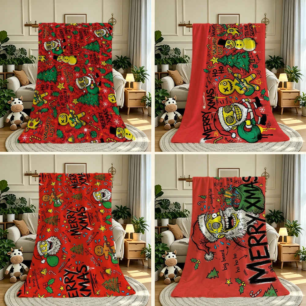 Christmas Pop Funny Blanket Throw Super Cosy Plush Living Room Sofa Couch Childish Birthday Gifts