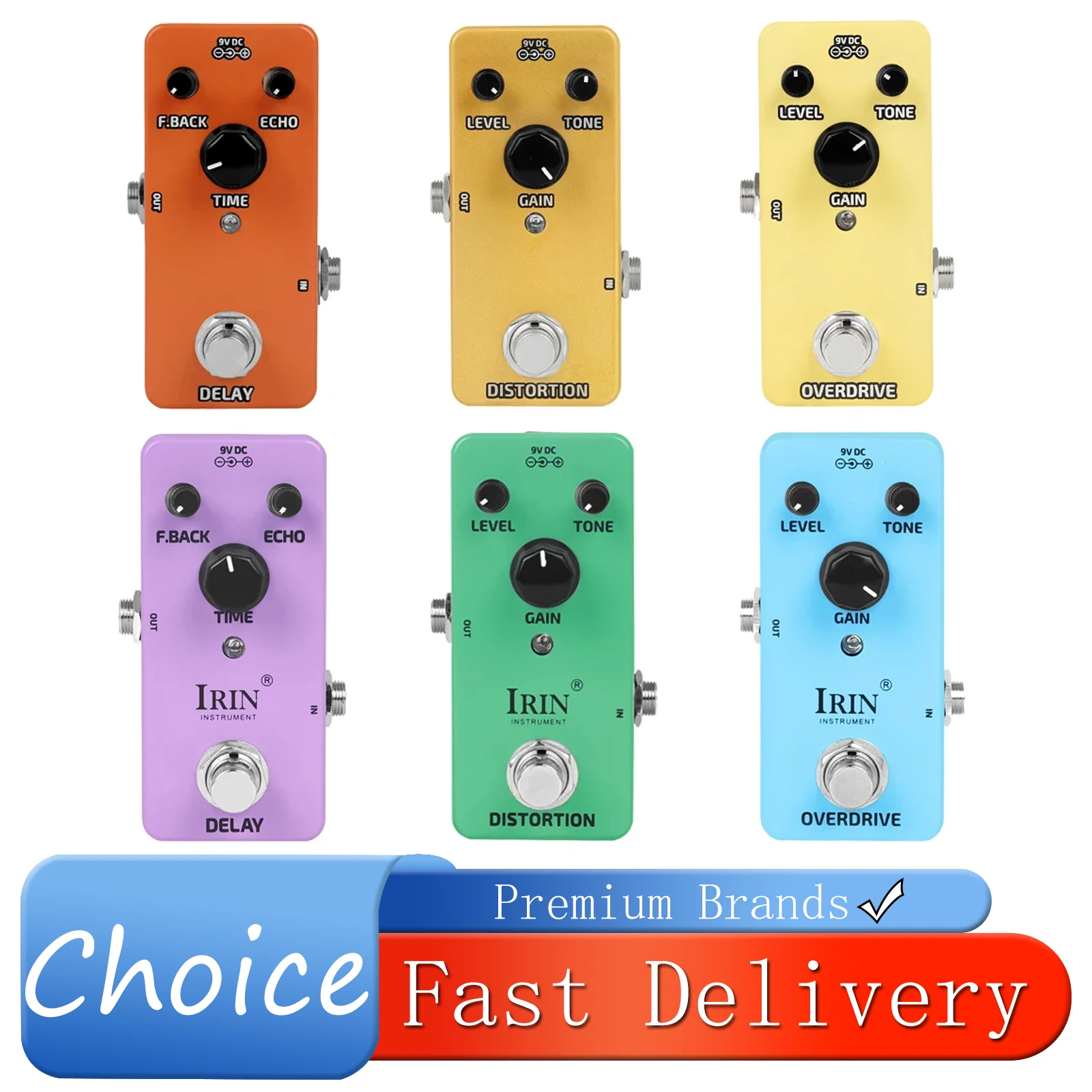 IRIN Guitar Effect Electric Guitar Pedal Overdrive /Distortion /Delay Effector 9V Adjustable Pedal Electric Guitar Accessories