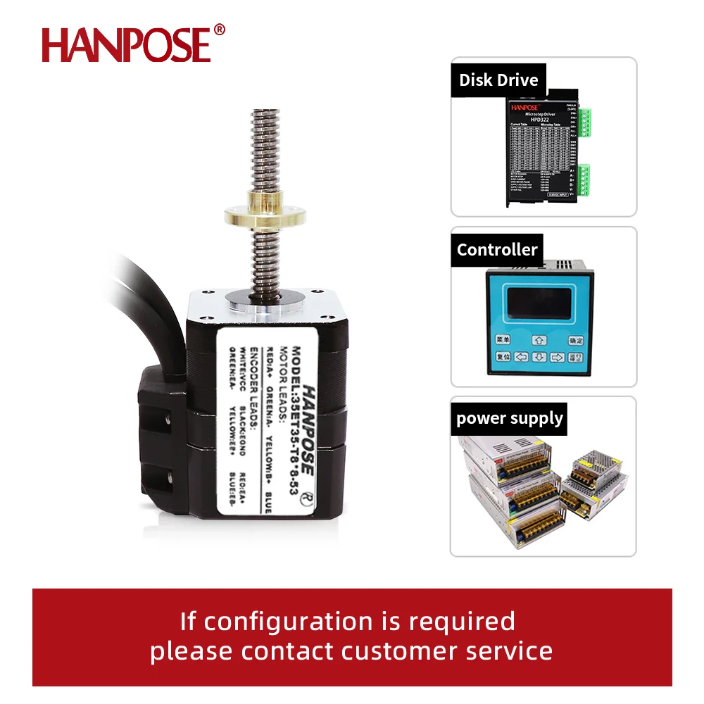 NEMA14 35ET35-T8*8 Closed-Loop Trapezoidal Screw, 24V DC, 3D Printer, Engraving Machine, and Automation Accessories