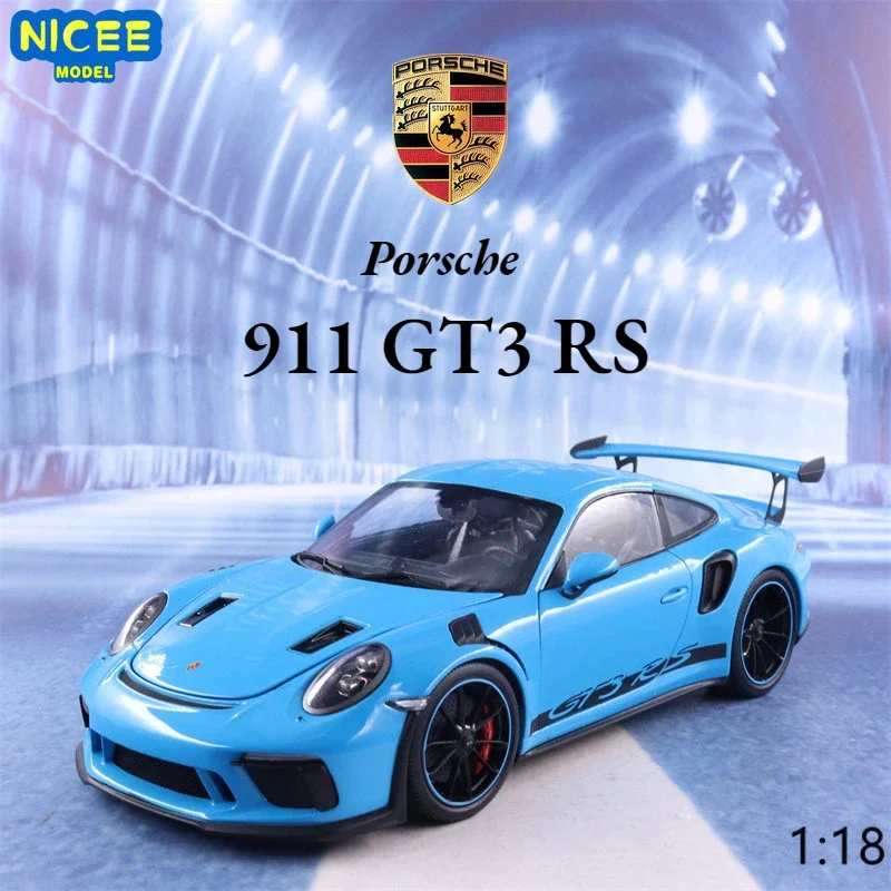 WELLY GTA 1:18 Porsche 911 GT3 RS sports car DieCasting Alloy Car Model Art Deco Collection Toy Tools Gift Factory B763