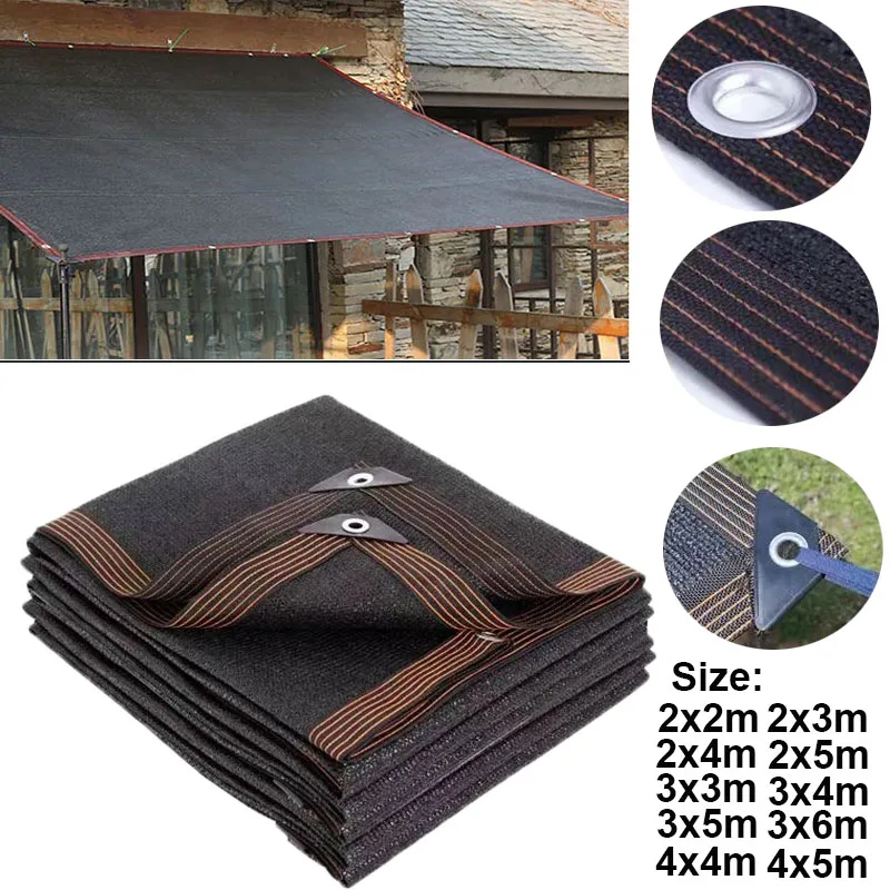 

Privacy Screen Garden Sun Shed Outdoor Anti-UV 12PIN Black Sunshade Net Shading 75~80% Plant Greenhouse Cover Mesh Fence