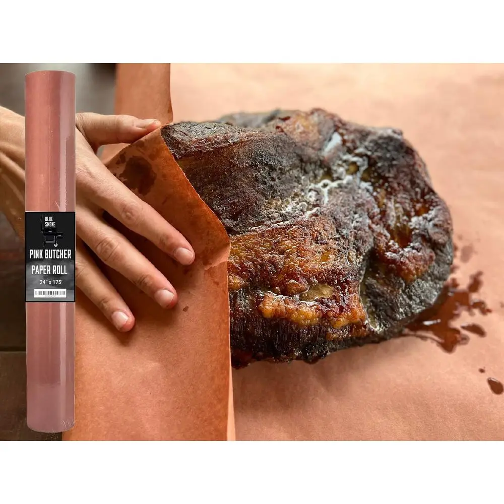

24 x 175ft Wide Unwaxed Kraft Paper Roll, Food-Safe, Ideal for Meat Smoking, Wrapping, and BBQ