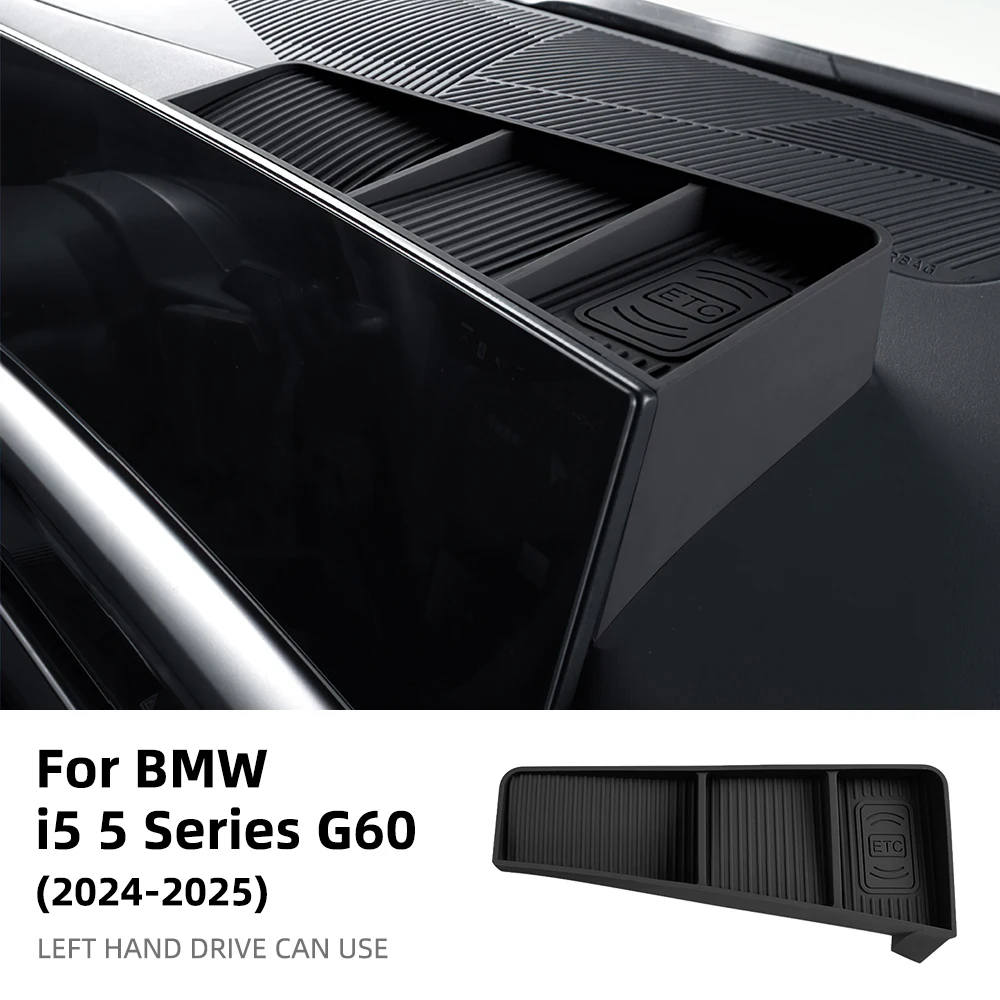 Für BMW 5er G60 2024 2025 Auto Zentrale Steuerung Navigation Bildschirm Hinten Lagerung Box Handy Tablett Innen Silikon Aufkleber