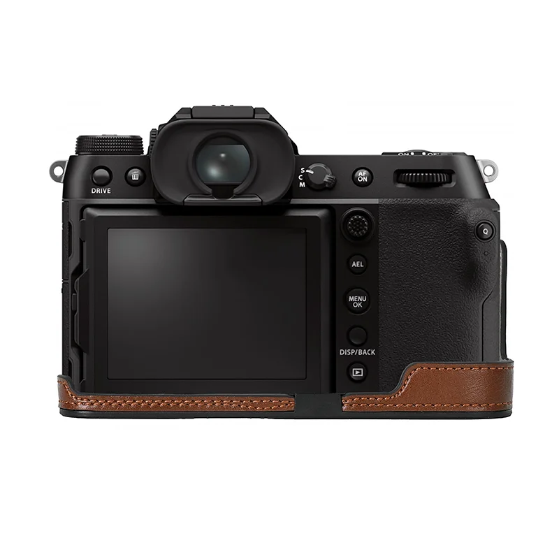 카메라 가방 PU 가죽 케이스 하프 바디 베이스 보호대, 후지필름 후지 GFX100S GFX50S II GFX50SII 보호 개방 하단 커버