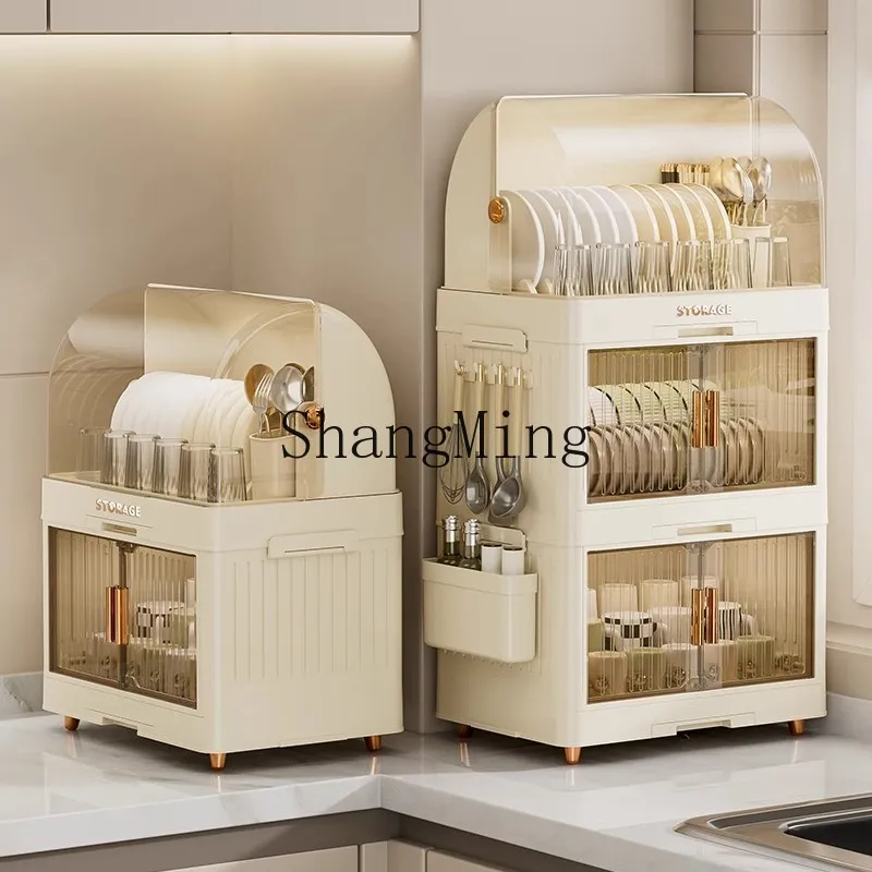 

LXY Kitchen Tableware Storage Box Household Cutlery Shelf with Lid
