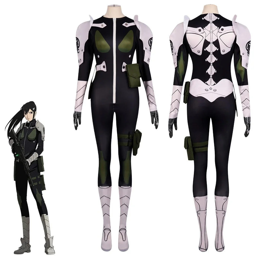 Monster No. 8 Cosplay Outfit, Hibino Kafka Guard Combat Jumpsuit Lubino Anime Cosplay Halloween Costume Set