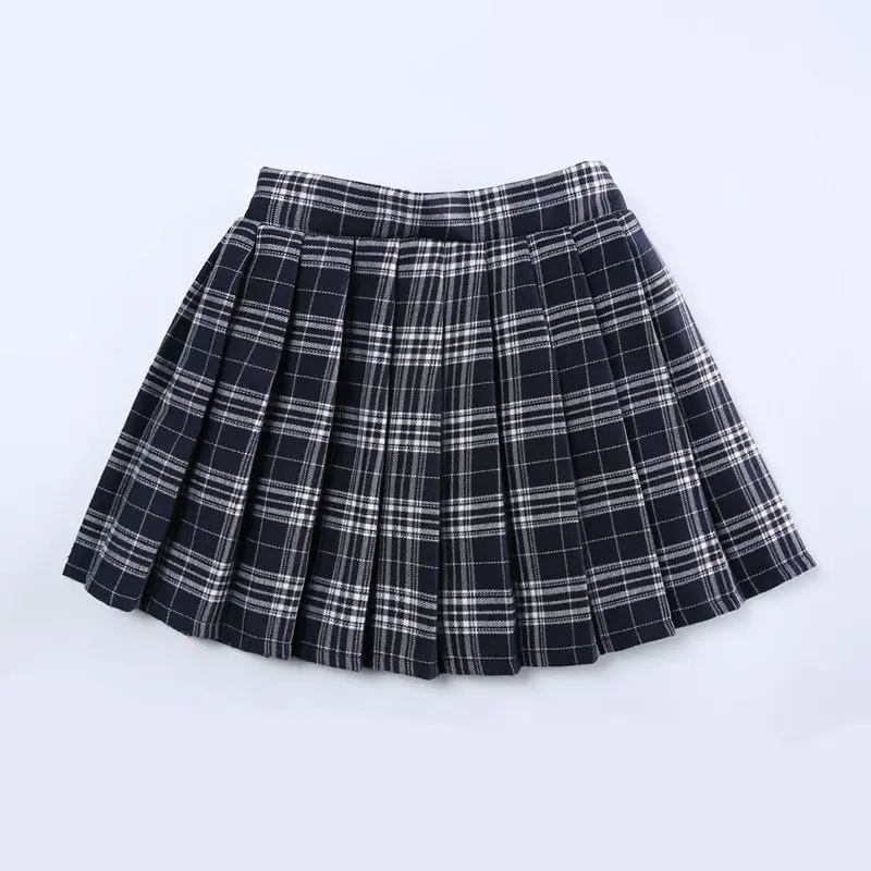 Kids Clothes for 2 3 4 6 8 10 12 Year Old OKS194006 Girls Skirts Plaid Kids Mini Vestido Gray Shool Sweet Mom&Kid Skirt