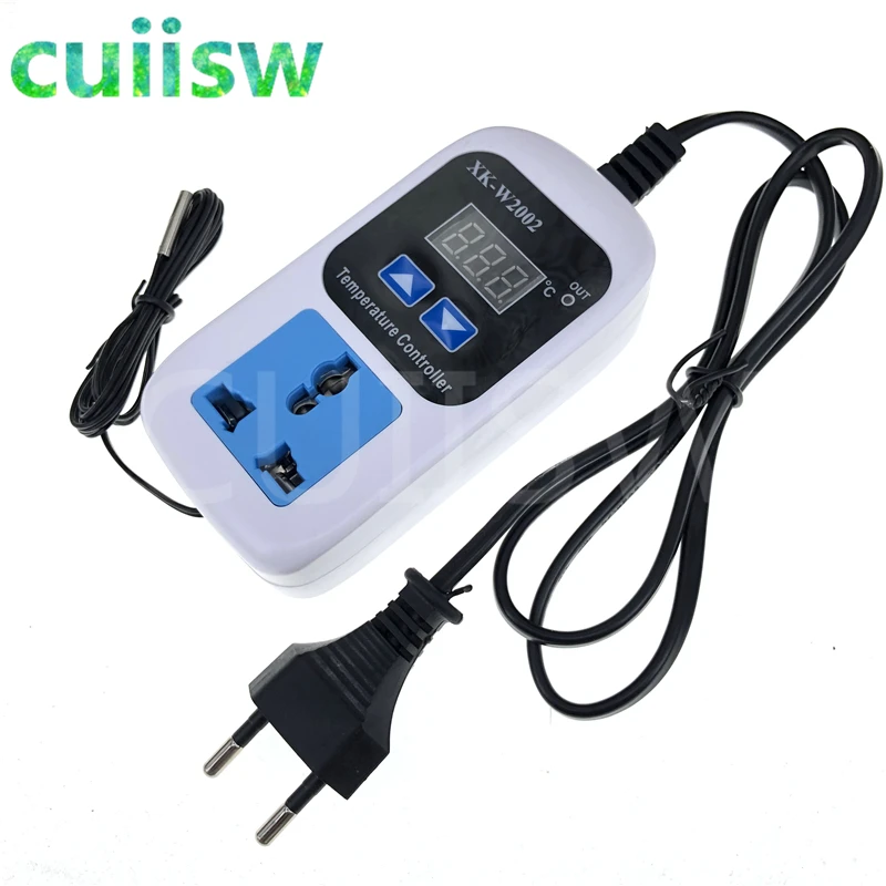 Digital display temperature controller adjustable temperature socket automatic temperature switch W2002 AC110V-220V