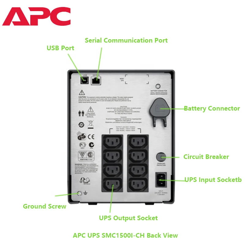 Original And New APC Online UPS 1500VA 900W Sine Wave UPS Lead Acid Battery Backup SMC1500I-CH With Big Promotion