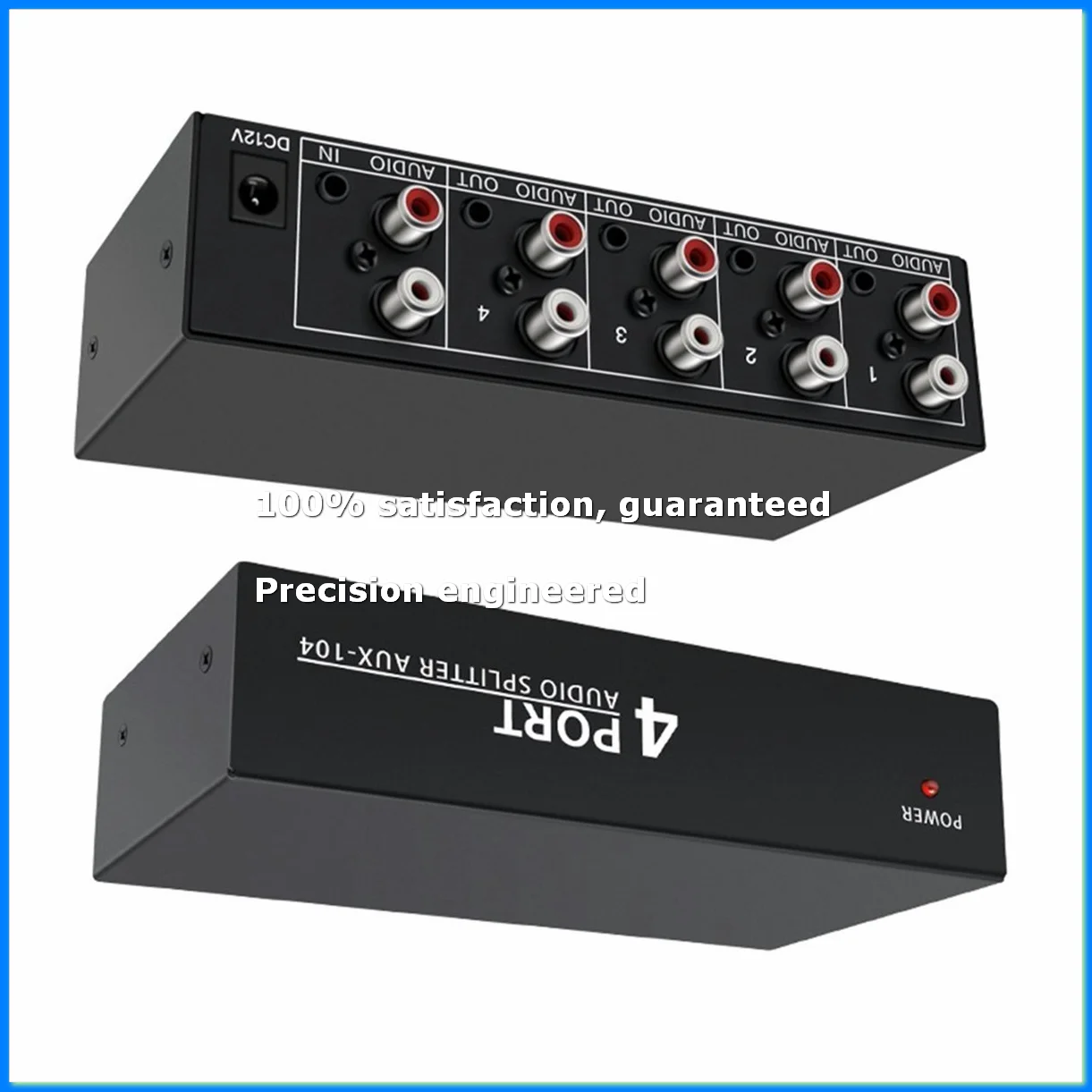 

Audio Splitter 1 in 4 Out L/R Aux Stereo Audio Splitter 1X4 Audio Distributor for PC DVD Speaker Splitte, EU Plug-ELEC