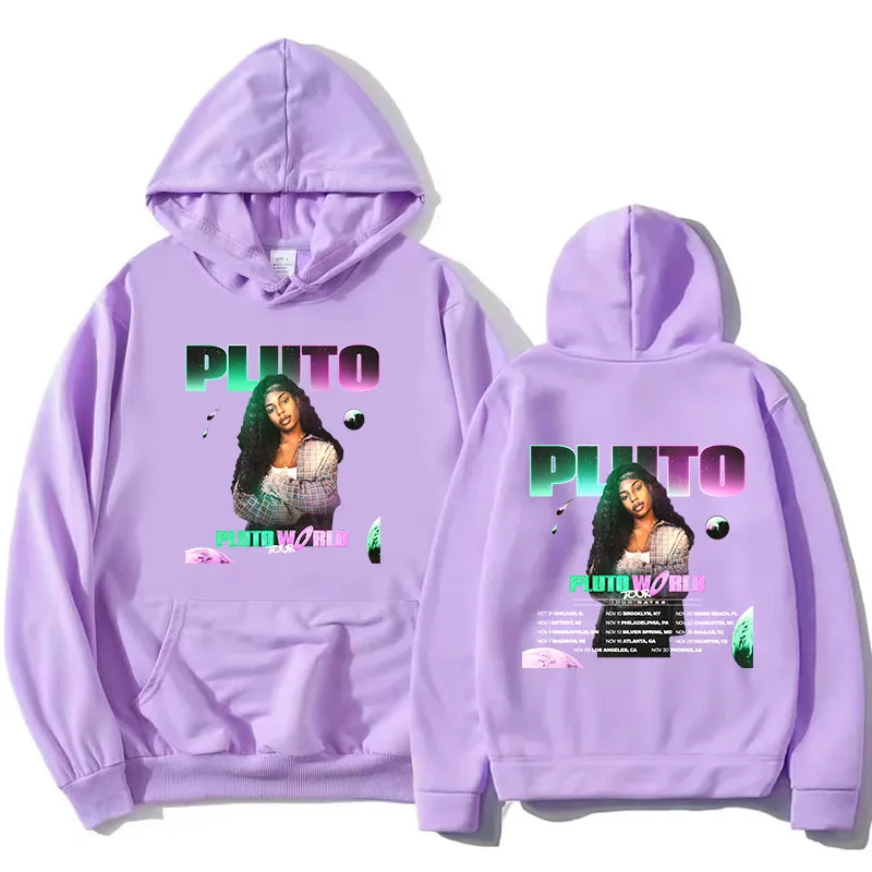 PLUTO WORLD Tour 2025 Hoodies Mode Zanger Grafische Afdrukken Sweatshirts Lange Mouw Herfst Truien Met Capuchon Streetwear Vrouwen
