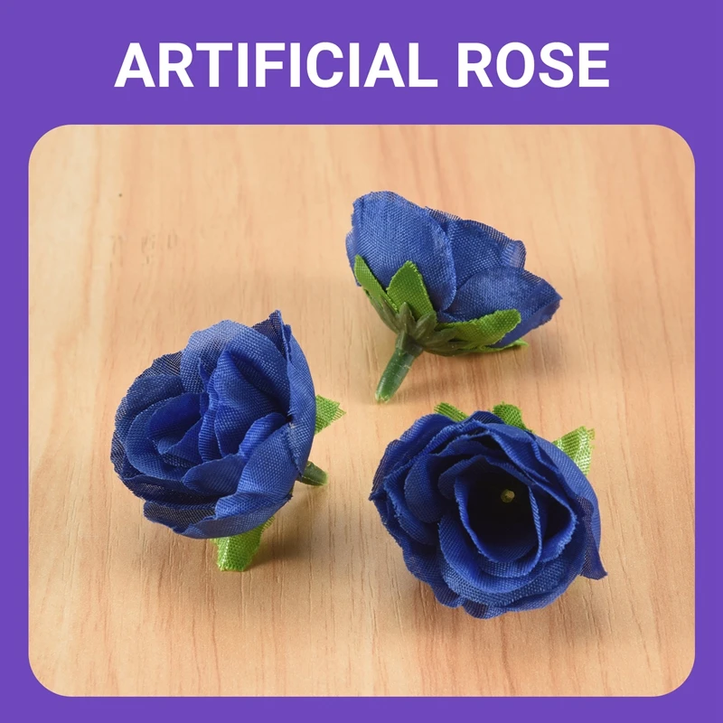 50 Artificial Roses, 3 Cm Tall, Wedding Decoration, Navy Blue