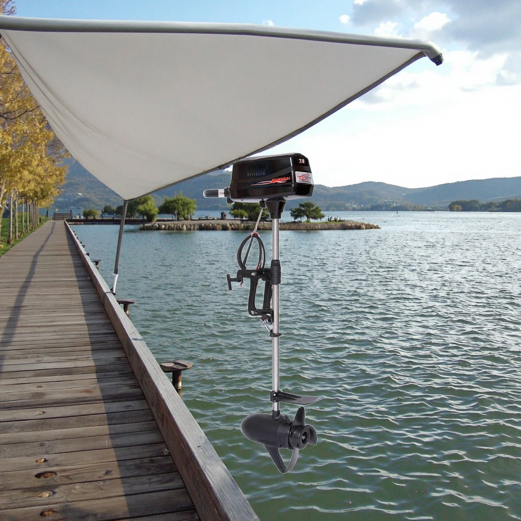 Brushless Outboard Motor, 1800W 48V 7HP, High Torque DC Marine Engine, for Hangkai Inflatable Fishing Boat Kayak Yacht Deck