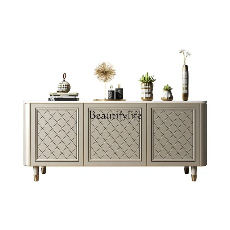 

44American light luxury dining side cabinet solid wood against the wall storage porch storage cabinet