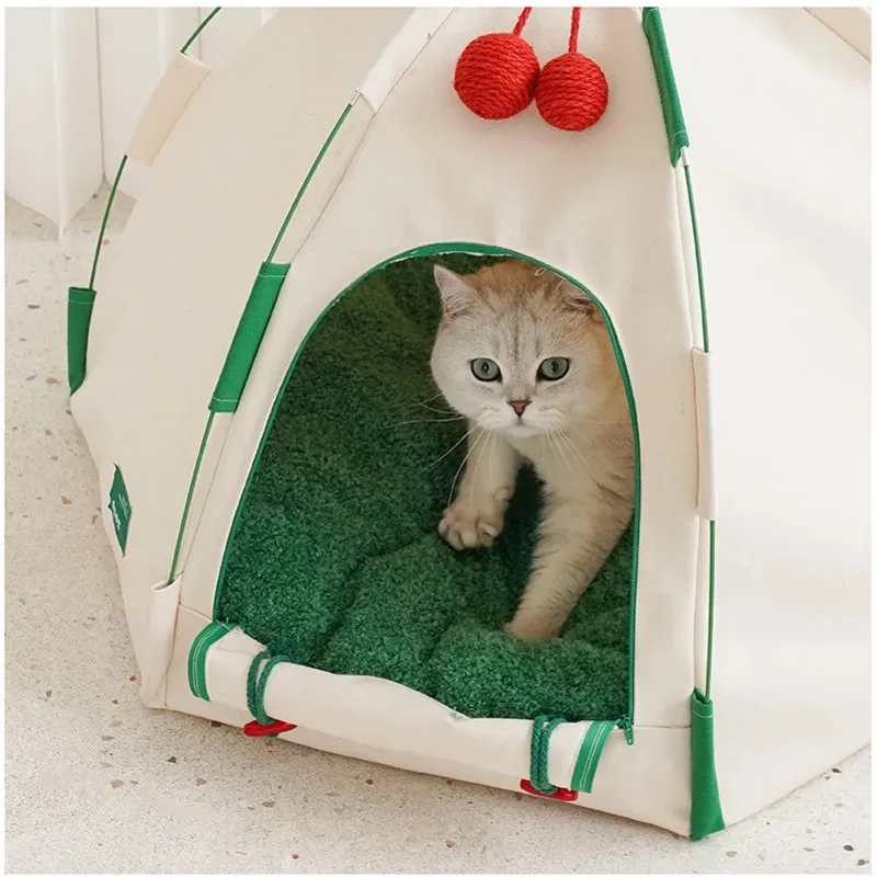 Outdoor Thickened Canvas Pet Tent for Cats, Kennel for Dogs, Breathable Mesh House, Versatile Scene, Dog Travel Supplies