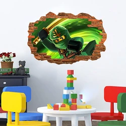 Ninja Spel Stickers, Cartoon Anime Muurstickers, Zelfklevende Pvc Wanddecoratie Voor Kinderkamers Muurstickers 48X32Cm