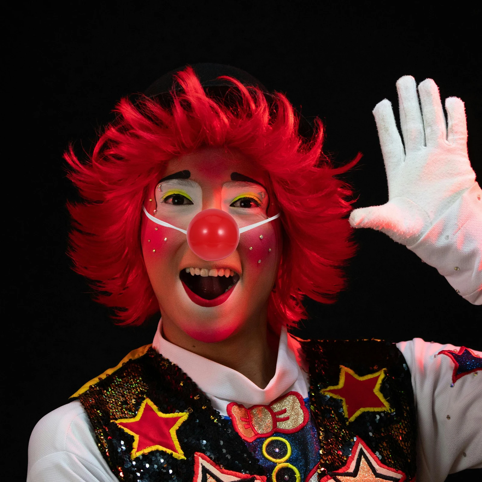 

14 Pcs Dress-up Props Glowing Clown Nose Red for Adults Aldult Circus Plastic Child