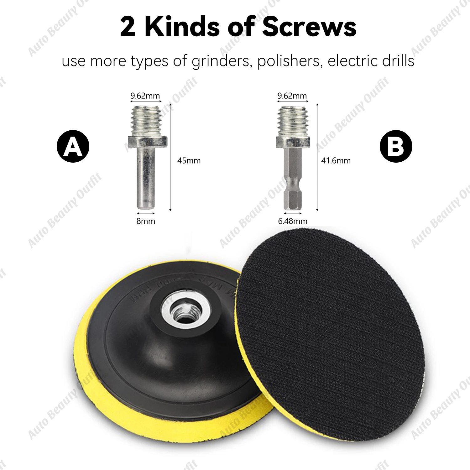 3/4/5 inch Sandpaper Disc With M10 Drill Adapter for Metal Auto Wood Car Headlight Wheel Restoration Dry Sanding Polishing