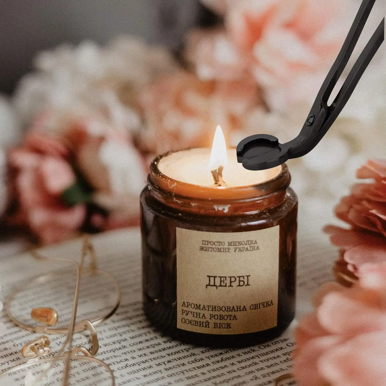 Candle Wick Trimmer, Polished Stainless Steel Wick Clipper Cutter, Scissors, Reaches Deep Into Candles to Cut Spent Cord